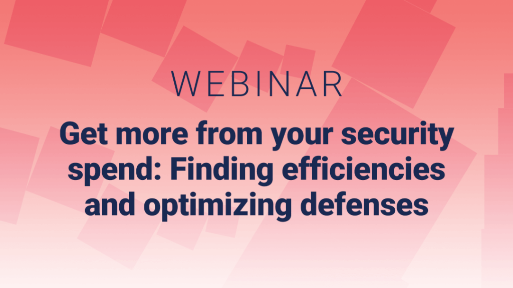 Front cover for webinar on Optimizing Cybersecurity